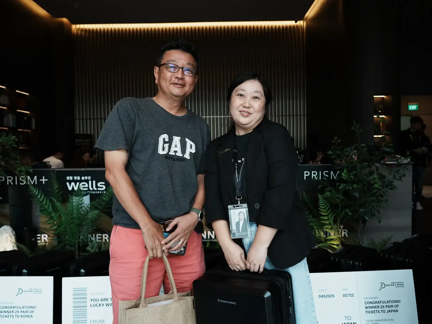 Happy attendees with their event goodie bags
