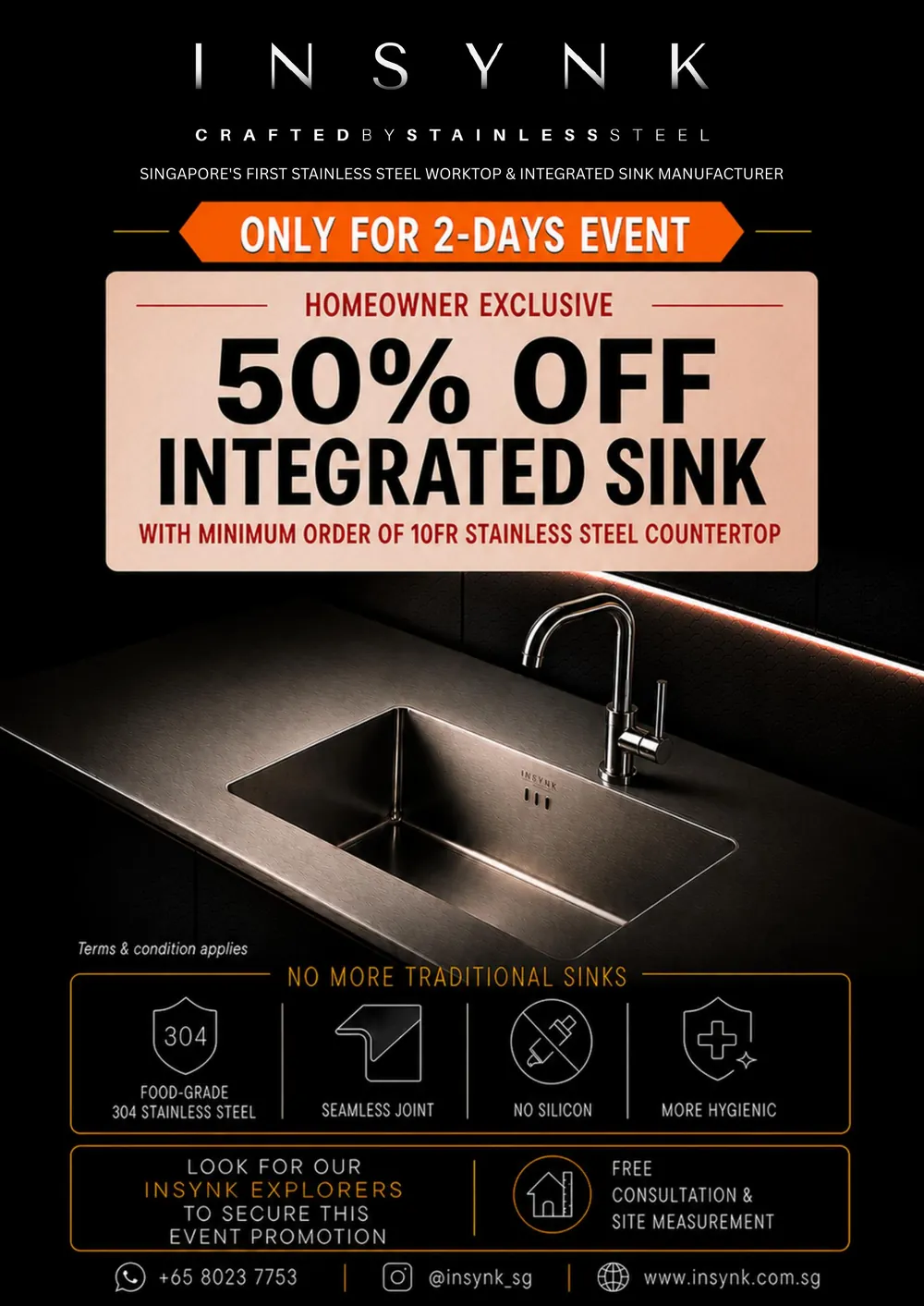 Insynk — 50% off integrated sink