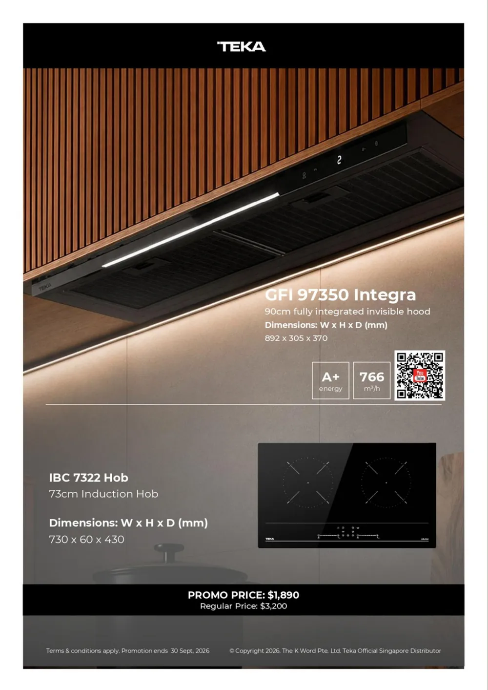 Teka — Integra hood + induction hob bundle at $1,890